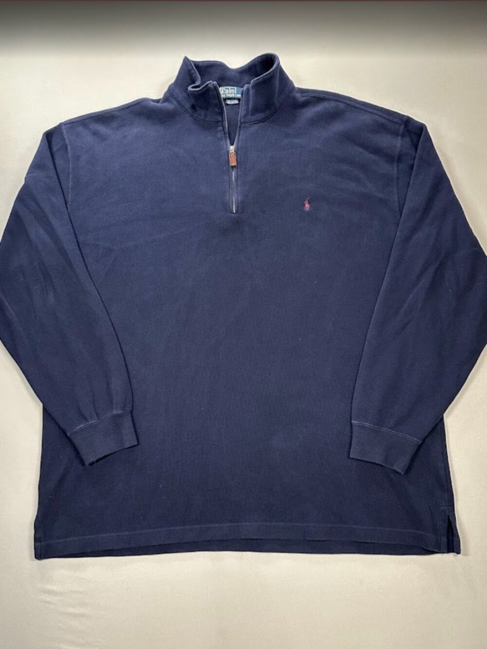 VINTAGE Polo Ralph Lauren Cotton Quarter-Zip Pullover Sweater - Mens 2XLT Tall